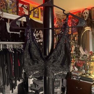 Black Flower Lace Bralette